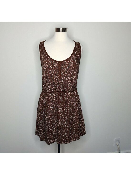 Mossimo Dresses & Skirts - Mossimo Brown Floral Sleeveless Mini Dress L